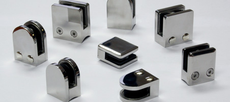 Stainless steel (inox) glass clamps